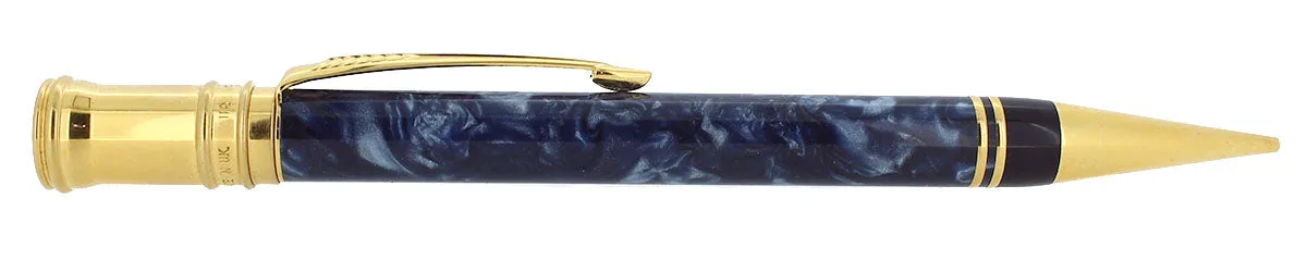 1990 PARKER DUOFOLD MARBLED BLUE PEARL MECHANICAL PENCIL MADE IN U.K.