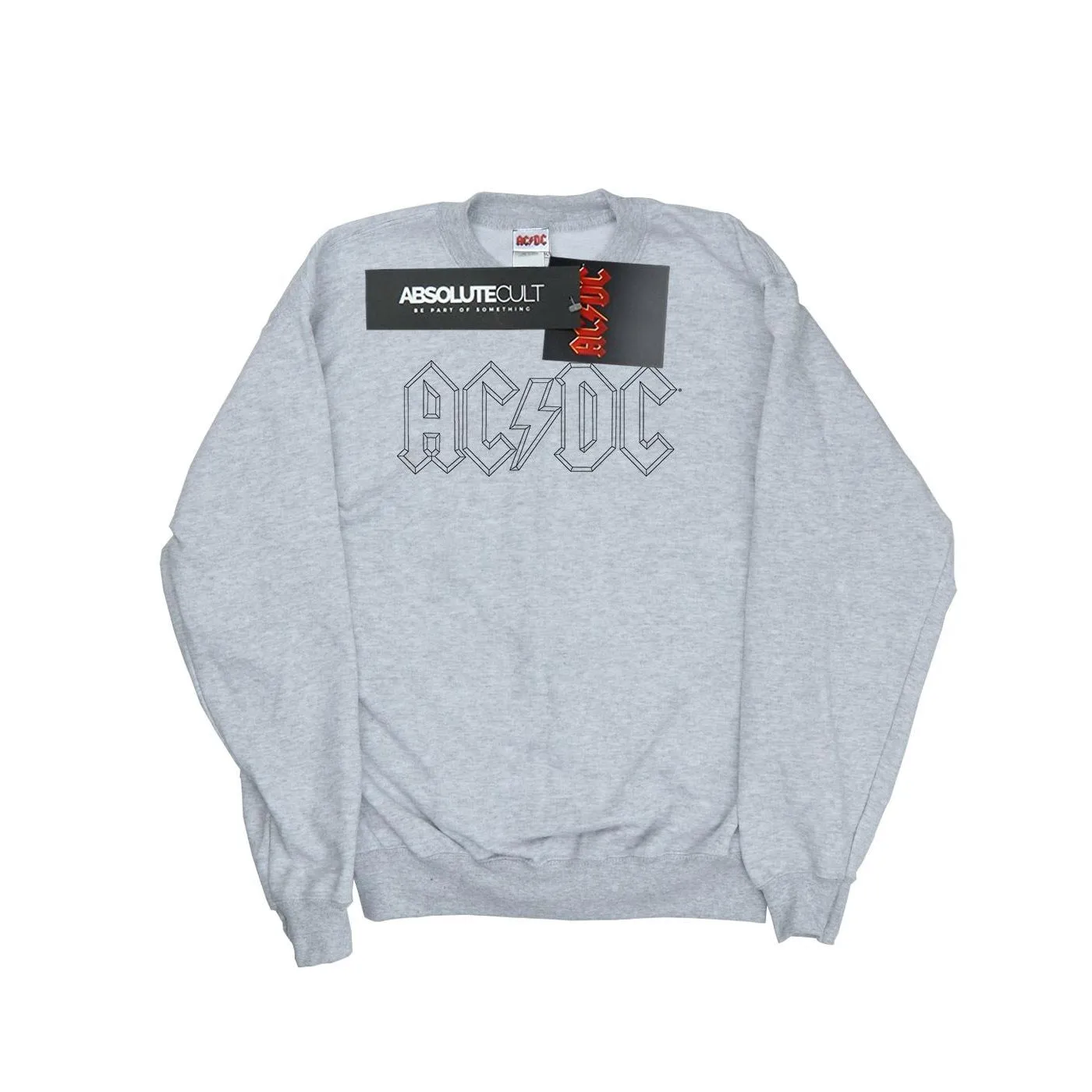 AC/DC Mens Black Outline Logo Cotton Sweatshirt