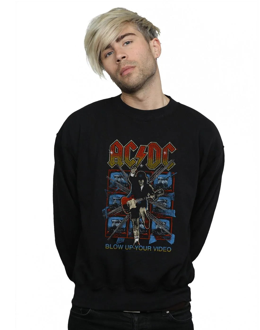 AC/DC Mens Blow Up Your Video Cotton Sweatshirt