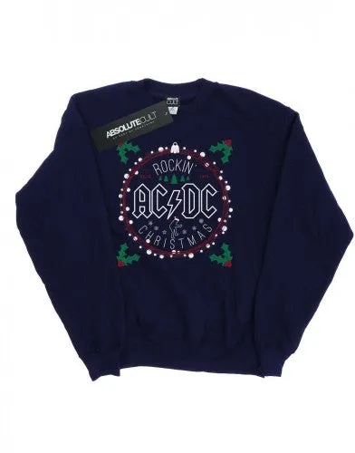 AC/DC Mens Christmas Circle Cotton Sweatshirt