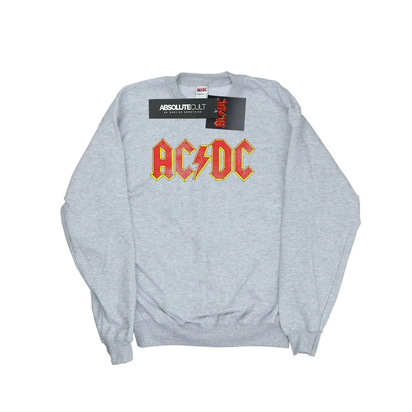 AC/DC Mens Distressed Logo Cotton Sweatshirt