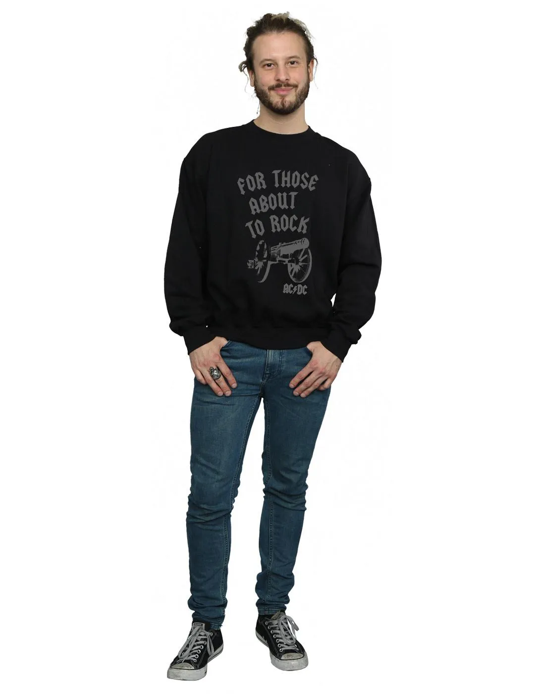 AC/DC Mens For Those About To Rock Cannon Cotton Sweatshirt