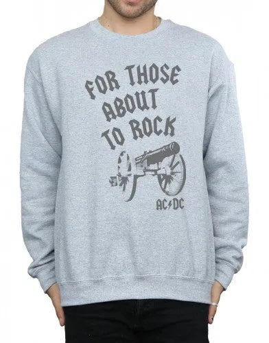 AC/DC Mens For Those About To Rock Cannon Cotton Sweatshirt