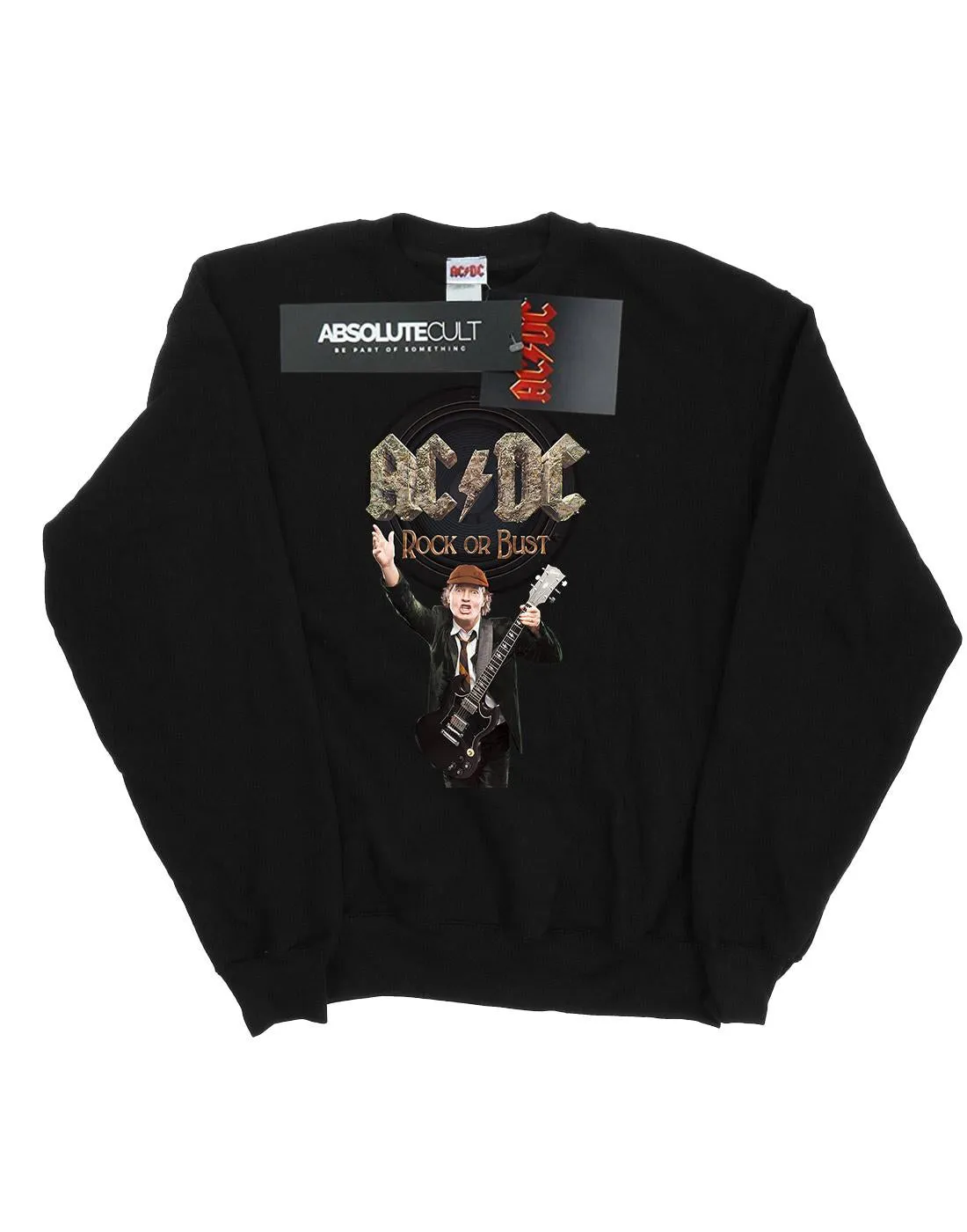 AC/DC Mens Rock Or Bust Angus Young Cotton Sweatshirt