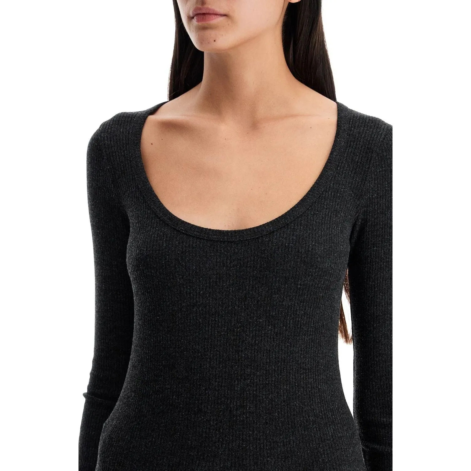 Agolde fitted top with deep neckline