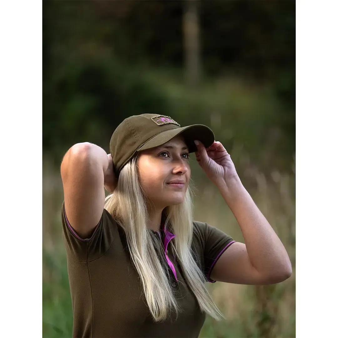 Argali Woven Badge Cap - Dark Olive/Rose Violet by Blaser