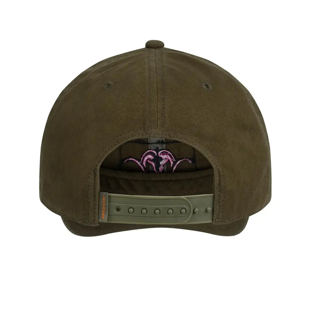 Argali Woven Badge Cap - Dark Olive/Rose Violet by Blaser