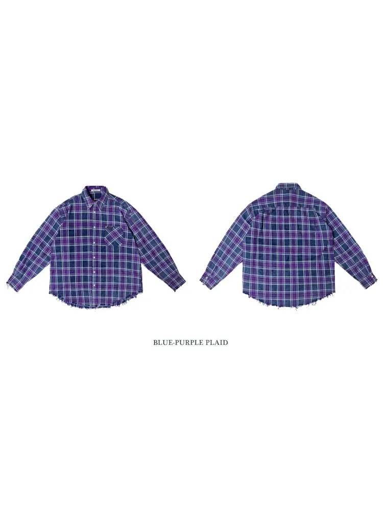 Checkered long-sleeved shirt【s0000008575】