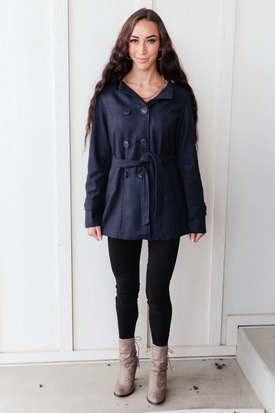 DOORBUSTER Classy & Sassy Peacoat in Navy