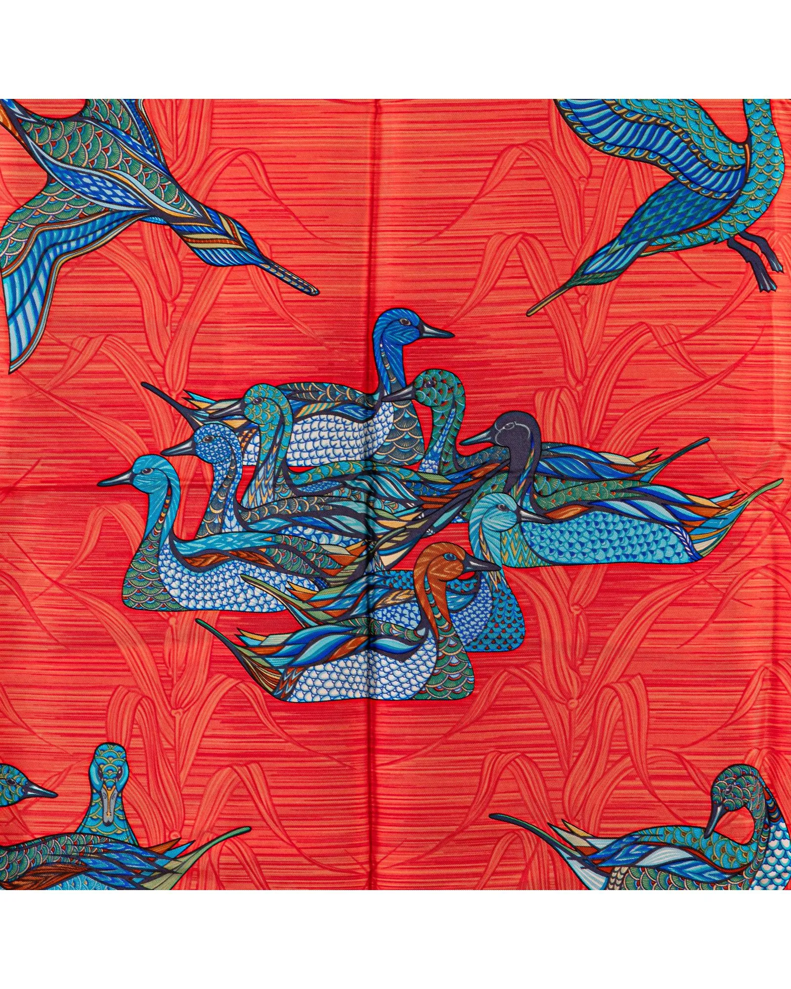 Duck Print 100% Silk Scarf