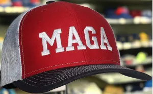 Embroidered Trump MAGA 6 Panel Trucker Cap W/Snapback