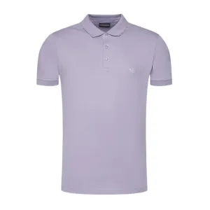 Emporio Armani Bodywear Embroidered Logo Purple Polo Shirts