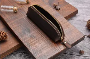 Engraved Leather Pen Sleeve Holder