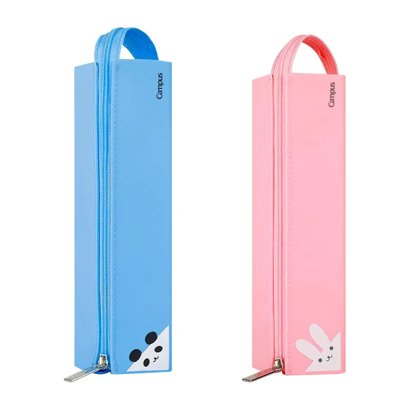 Female Student Silicone Pencil Case Square Waterproof Stationery Box