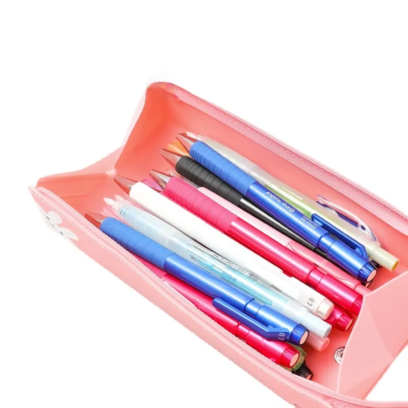 Female Student Silicone Pencil Case Square Waterproof Stationery Box