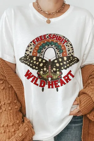 Free Spirit Wild Heart Butterfly Graphic Tee