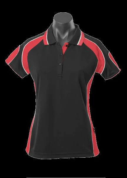 Ladies Murray Polo Black/Red