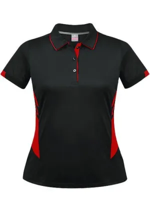 Ladies Tasman Polo Black/Red