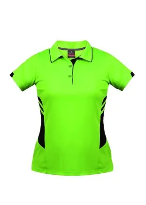 Ladies Tasman Polo Neon Green/Black