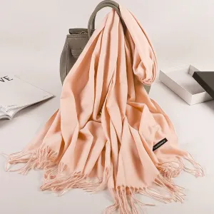 Plain Cashmere Hijabs - Peach