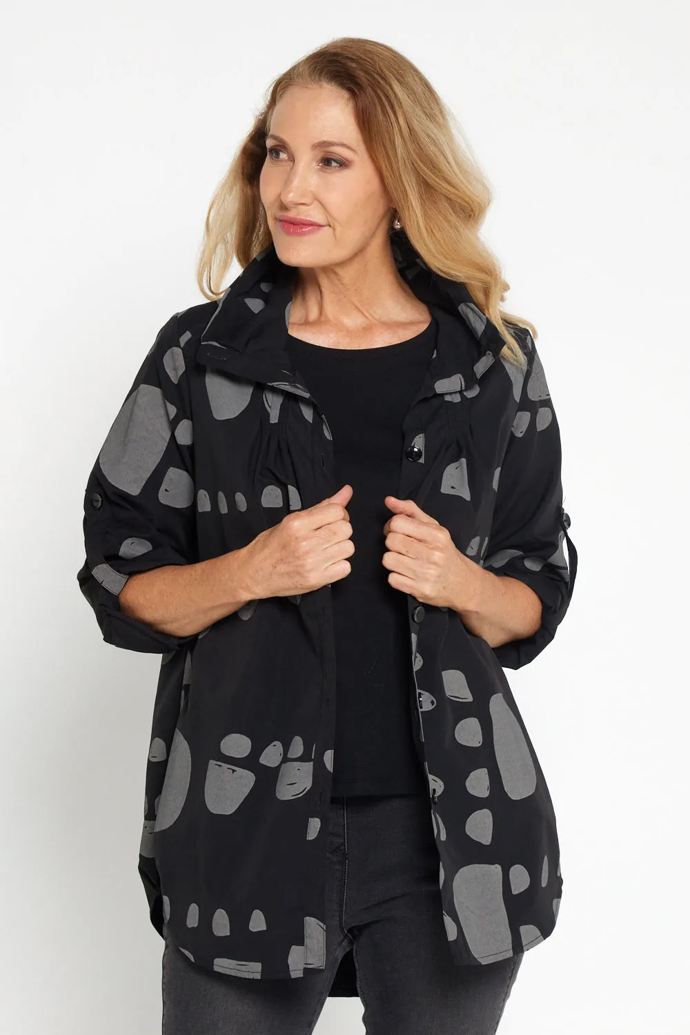 Roma Jacket - Black/Grey Spot