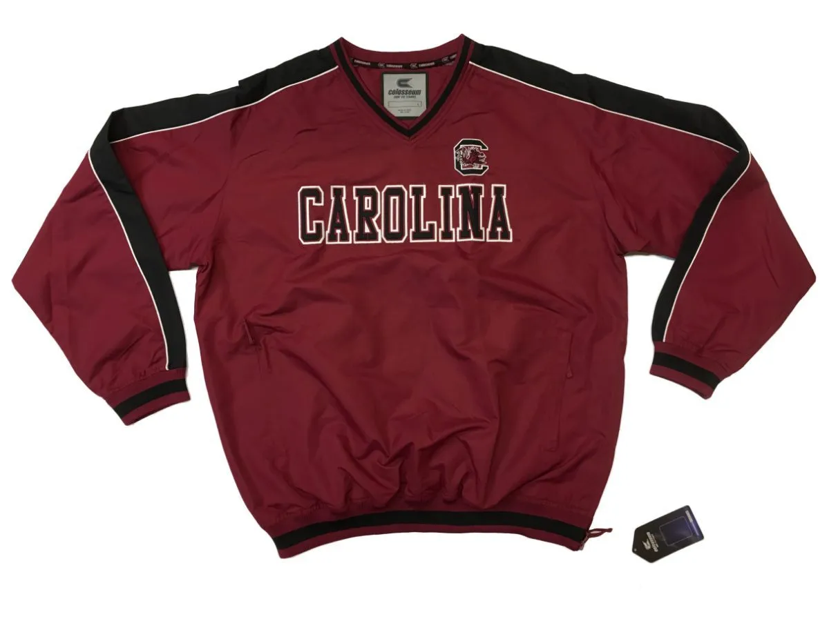 South Carolina Gamecocks Colosseum Garnet LS V-Neck Windbreaker Pullover (L)