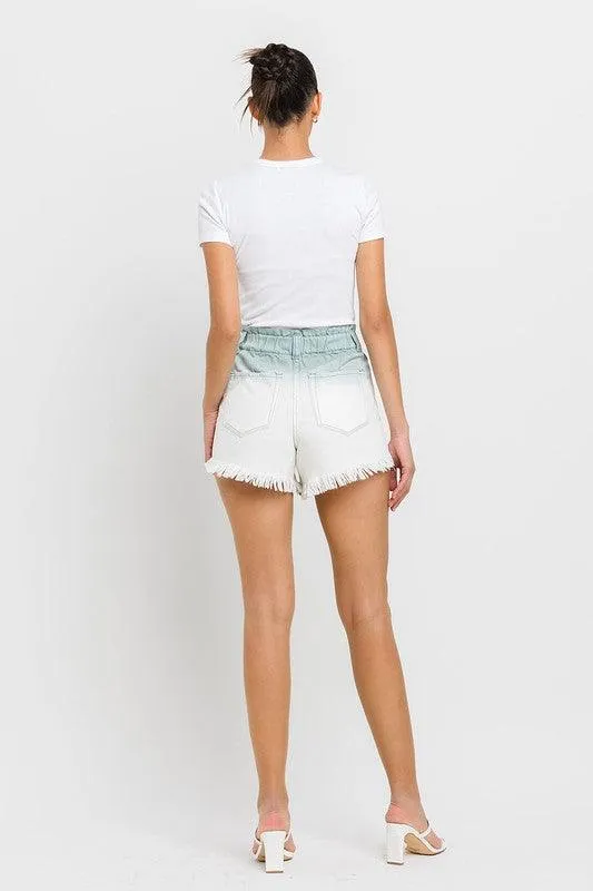 Super High Rise Paperbag Waistband Ombre Shorts